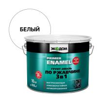 Грунт-эмаль по ржавчине 3 в 1 Гладкая RAL 9010 белая (10 кг) ЭКОДОМ