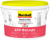 Краска фасадная акриловая Marshall Maestro глубокоматовая база BW 9 л.