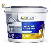 Краска фасадная латексная белоснежная (6,5 кг) ЛАКРА