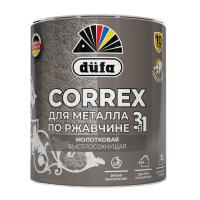 Грунт-эмаль по ржавчине 3в1 Dufa Correx молотковая тёмно-серая 2 л