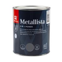 Краска для металла по ржавчине 3 в 1 Tikkurila Metallista (Металлиста) (0.8 л) темно-серая