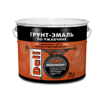 Грунт-эмаль по ржавчине 3в1 Молотковая DALI (10 л) серая