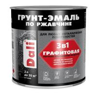 Грунт-эмаль по ржавчине 3 в 1 Dali графитовая серая (2 л)