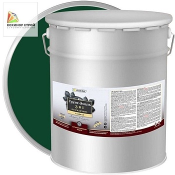 Грунт-эмаль по ржавчине 3 в 1 зеленая (15 кг) ЛАКРА