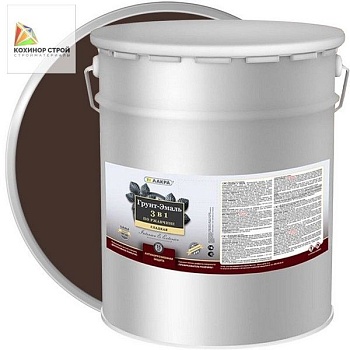 Грунт-эмаль по ржавчине 3 в 1 шоколадно-коричневая (15 кг) ЛАКРА