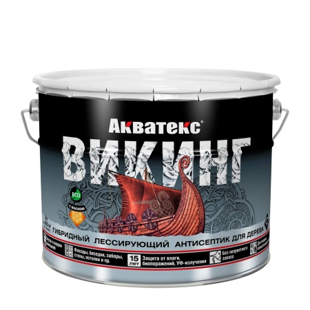 Акватекс ВИКИНГ декоративный состав для дерева (9 л)